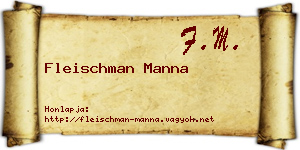 Fleischman Manna névjegykártya